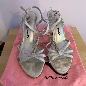 Nina Silver Heels Size 8